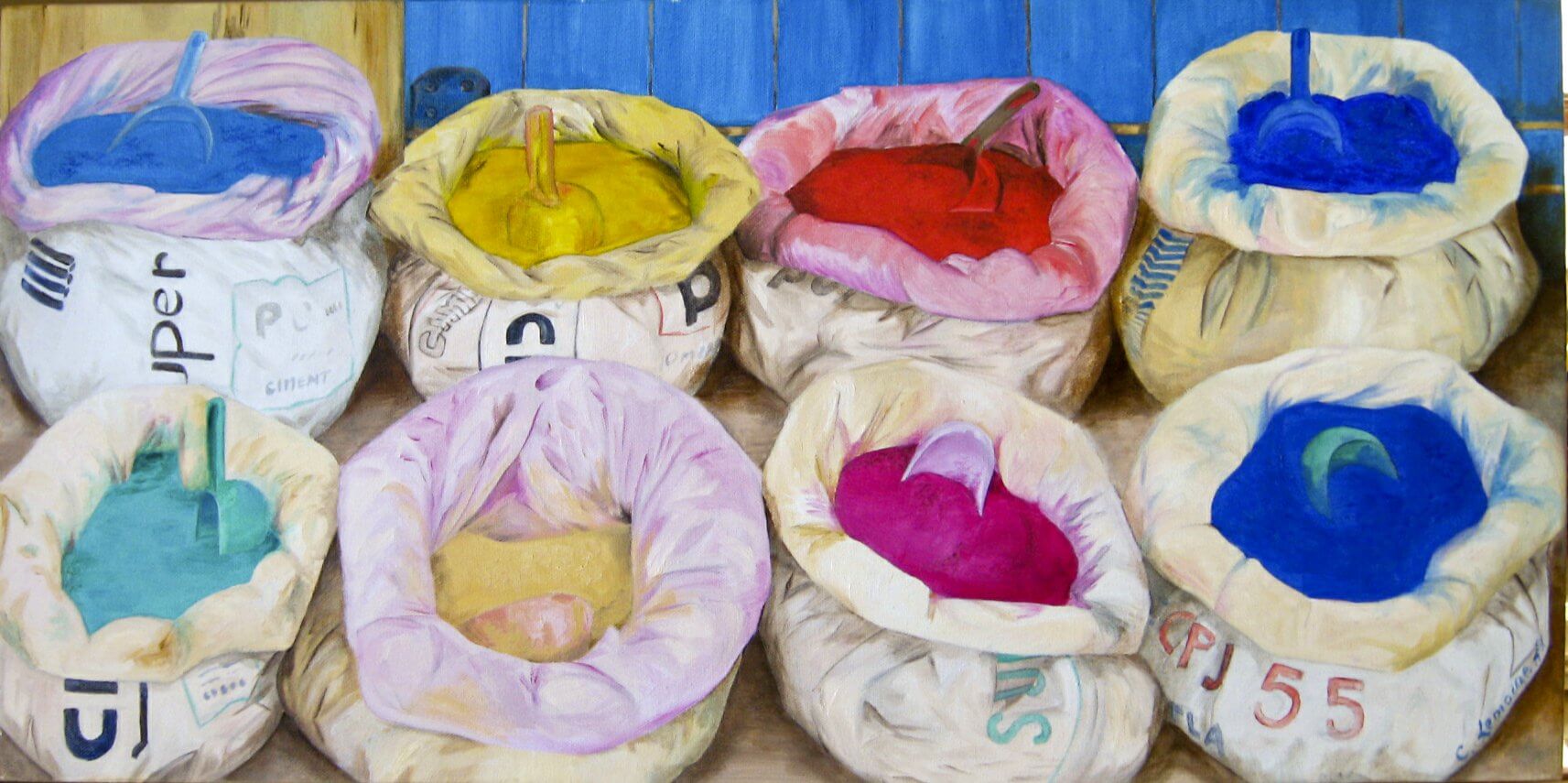 bags-of-coloured-cement-in-morocco